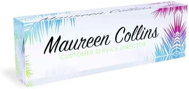ExcelMark Personalized Name Plate – Premium Acrylic – 8" x 2.5" – Tropical (Style 6)