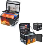 Zynqur Fireproof Document Box & Expanding File Folder, 2 Layer File Cabinet Organizer with lock + 6200°F Upgraded Fireproof Document Box with 10-Layer Heat Decay Structure for Letter Legal Folders