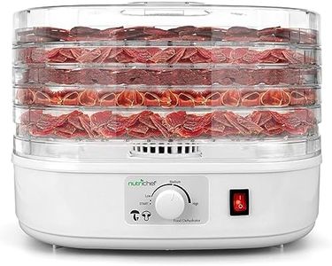 NutriChef Food Dehydrator Machine, Dehydrates Beef Jerky, Meat, Food, Fruit, Vegetables & Dog Treats, Great for at Home Use, Includes 5 Trays