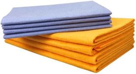 YIDUHAO Reusable Cleaning Cloths,Super Absorbent Shammy Chamois Towel,Machine Washable,Multipurpose Microfibre Cleaning Cloth for Kitchen, Glass, Car, Window (Orange&Blue)