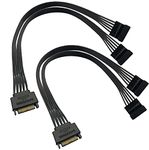 TeamProfitcom SATA Power Splitter Cable SSD Power Cable HDD Power Cable Hard Drive Power Cable SATA 15 Pin Male to 2xSATA 15 Pin Female Power Y-Splitter Extension Cable 24 Inches (2 Pack)