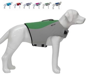 Dog Life Jacket, Sport Style Dog Float Coat with Excellent Buoyancy, Stylish Dog Swimming Safety Vest with Rescue Handle for Small Medium Large Dogs Green XXL