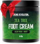 Viking Revolution Tea Tree Foot Cream for Dry Cracked Heels - Foot Cream for Dry Cracked Feet Foot Balm for Dry Cracked Feet - Foot Cream for Dry Feet Foot Repair Cream with Aloe Vera and Mint (8oz)