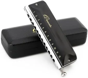 JDR Quartz Chromatic Harmonica C Key 12-Hole 48 Tones Chromonica Mouth Organ Harp Key of C for Kids Beginner Adults Professional Player Parents