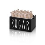 MOJIEZUO Sugar Packet Holder for Coffee Bar, Acrylic Sugar Packets Caddy, Sugar Packet Container, Sugar Packets Dispenser Sugar Packet Organizer for Table, Office, Hotel, Restaurant (Black)