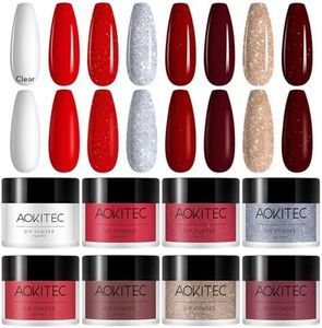 Aokitec 8 Colors Dip Powder Kit, Nail Dipping Powder French Powder Pro Collection System Nail Art Starter Manicure Salon DIY at Home, Odor-Free&Long-Lasting, No Needed Nail Lamp Curing