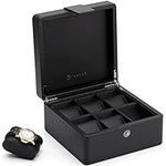 Vlando Watch Box for Men,Faux Leather 6 Watch Display Storage Box Organizer Collection Case Holder, 6 Slot Watch Storage Boxes