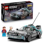 LEGO Speed Champions Time Machine from Back to the Future Toy - Car Model Kit w/Doc Brown & Marty McFly Minifigures - Gift for 9+ Year Old Boys, Girls & Movie Fans - 77256