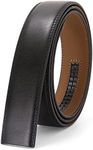 Men's Leather Ratchet Belt Strap Only 35mm 1 3/8”,Leather Belt without Buckle Adjustable (Up to 43" waist adjustable, A-black-1)