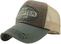 Home Prefer Men's Vintage Mesh Trucker Hat Outdoor Sport Summer Baseball Cap, Army Green, One Size