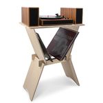 Record Player Stand, Turntable Stand with Record Storage Shelf, Vinyl Record Storage,Solid Wood Turnable Stand with Record Shelf, Light Wood