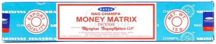 Satya Nag Champa Money Matrix Incense Sticks | x1 pack | comes with SAMASIA bookmark | Incense can be used for Aromatherapy, Spa, Yoga, Weddings, Meditation, Healing, Positivity and Relaxation