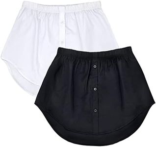 beifon 2 Pezzi Estensori per Camicia da Donna Estensore Camicie Regolabile a Strati Falsi Mini Shirt Skirt Estensore Maglietta Regolabile Gonna Camicia Inferiore a Metà Lunghezza (XL)