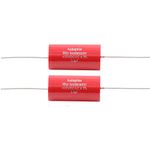 2PCS 3.9uF 400V DC Mkp Capacitor Red Tubular Axial Coupling Capacitance Audio