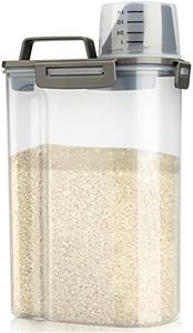 Viretec Rice Storage Container, 3 to 5Lbs Dry Food Airtight Container, Pet Dog Cat Food Canister, BPA Free Clear Plastic Kitchen and Pantry Organization Bin for Oatmeal, Grain, Cereal, Pasta, Flour