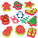 Baker Ross AF808 Christmas Stampers (Pack of 10) Arts & Crafts Stamps for Kids-Easy for Children to Hold, Assorted