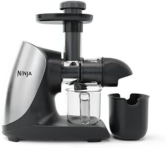 Ninja Juicer avec pressage à froid et contrôle des pulpes, extracteur de jus lent, à mastication, pot à jus de 470 ml, 3 filtres à pulpe, brosse de nettoyage, sans BPA, lave-vaisselle, noir JC100EU