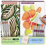 Lifelines FlowArt Activity Pad, 2-Pack & Bonus Pad - Guided Dot Art Meditations with Markers – Dot-Pop and Pogo-Dot Coloring Books for Tweens, Adults & Seniors