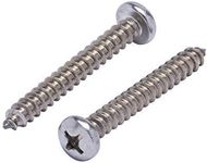 #14 X 2" Stainless Pan Head Phillips Wood Screw, (25pc), 18-8 (304) Stainless Steel Screws by Bolt Dropper