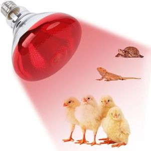 REPTI HOME 250W Red Heat Lamp Bulbs for Chicken,Infrared Flood Light Heat Lamp Bulb, Incandescent Light Heat Lamps for Chicks, Reptile, Pets, Par38 Glass E26 Base