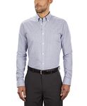 Tommy Hilfiger Men's Slim Fit Non Iron Check, Ocean, 14.5/32-33