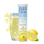 INJA Glow Liposomal Glutathione + Vitamin C & E, 4x Effective, Hyaluronic Acid Zinc, Grape Seed Extract for Enhances Skin Glow, Reduces Dark Spots, 15 Tablets, Lemon flavour