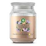 Air Wick Jar Candle with Essential Oils, Cedar Wood and White Musk, 480g