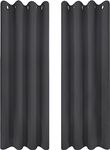 Utopia Bedding Blackout Curtains Grommet Thermal 2 Panels Drapes [Grey, 55 x 96 Inches] Sound Insulated Curtain for Bedroom and Living Room (140x245 cm)