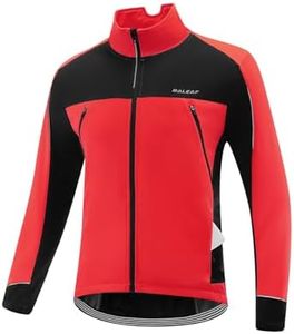 baleaf Men's Winter Jacket Windproof Softshell Thermal Warm Pockets Cycling Running Mountain Biking Cold Weather Gear, red XL