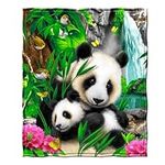 Dawhud Direct Precious Pandas Fleece Blanket for Bed 75"" x 90"" Throw Blanket for Women, Men and Kids Super Soft Plush Panda Blanket Throw Blanket Animal Fleece Panda Blanket - King Size Blanket