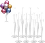 8 Sets Balloon Stand Kit, Clear Balloon Sticks with Base for Table Birthday Baby Shower Graduation Party Decorations