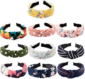 TOBATOBA 10 Pack Headbands for Women Boho Turban Headwraps Twisted Headband Criss Cross Head wraps Bows Hair Accessories for Ladyies,10 Colors Style4