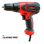 KING PRO By POWERBILT PBT-SD-10L 10mm Electric Screwdriver Drill 500W, 3 Free Bits and Variable Speed and 19+1Torque and Speed (Maximum Chuck Size: 3/8 Inches)