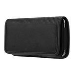 CBUS Nylon Phone Pouch Holster Case with Belt Clip for Motorola One 5G, One 5G Ace, Moto G Pure, Moto G Play, Moto G Power (Horizontal)