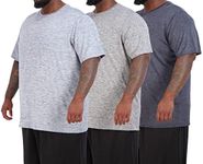 Real Essentials Men’s Big and Tall Tech Stretch Short Sleeve Crew Quick Dry Fit T-Shirt Wicking Active Athletic Gym Top Clothes Lounge Sleep Running Basketball Workout Tee, Set 13, 5X Tall, Pack of 3