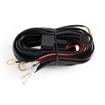 JG-AUTO Wiring Harness for LED Light Bar 2 Leads 12V 20AWG Switch Relay Wire Harness Kit for Offroad LED Pods Light Fog Lights