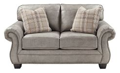 Ashley Furniture Signature Design - Olsberg Traditional Loveseat with Nailhead Trim - Accent Pillows Included - Te