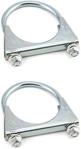 QWORK U-Bolt Muffler Tip Exhaust Hook, 2-1/2" OD 2Pcs Stainless Steel Universal Silencer Exhaust Clip