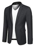 COOFANDY Blue Blazer Men Slim Fit Sports Coat Casual Blazers Suit Jackets Regular Suit Coat (Dark Grey XXXL)