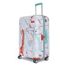 uppercase Cyber Punk (Large) 76Cms, Check-In Trolley Bag, Travel, Polycarbonate Hardsided Printed Luggage, 8 Wheel Trolley Bag, Suitcase 2000 Days Warranty (White, 31 X 53 X 75.5 Cm, Spinner)