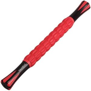 Yansyi Muscle Roller Stick for Athletes - Body Massage Roller Stick - Release Myofascial Trigger Points Reduce Muscle Soreness Tightness Leg Cramps & Back Pain for Physical Therapy & Recovery (Red)