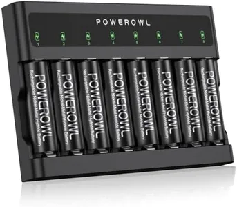 POWEROWL AA Batteries Rechargeable Kit, High Capacity 2800mAh 1200 Cycles 1.2V NiMH Double A Battery - 8 Count w/Charger