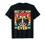 Best Cat Mom Ever Funny Cat Lover Retro Cat Women T-Shirt