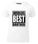 Hangout Hub Worlds Best Brother Printed Tshirt for Boys| Super Combed Cotton Kids T-shirt| Round Neck T Shirt| Half Sleeves| Fade-Resistant Apparel| Breathable Fabric (White;4-6 Years) Pack Of 1