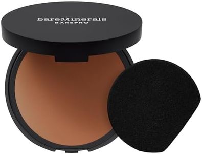 bareMinerals Barepro 24HR Skin-Perfecting Powder Foundation, Matte Pressed Powder Foundation Full Coverage with Plant-Based Squalene, Oil Control, Vegan - Deep 60 Cool