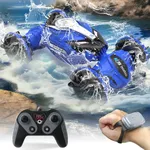 Amphibious Remote Control Car RC Boat - 4WD Gesture RC Stunt Car 2.4 GHz Transforms Waterproof Vehicle Toys for 6-8 Year Old Boys,All Terrain Summer Beach Pool Toys for Kids Ages 5-7 6-8 8-13