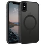 BENTOBEN Case for iPhone Xs Max Case,[Compatible with MagSafe] Slim Translucent Matte Magnetic Shockproof Protective Anti Slip Women Men Cover Case for iPhone Xs Max 6.5", Black