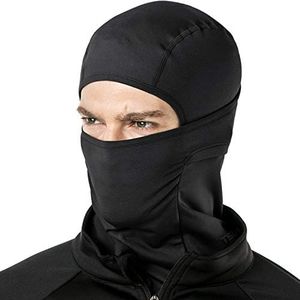 TSLA Thermal Winter Balaclava Face Mask, UV Protection Fleece Lined Ski Mask, Lightweight Windproof Neck Gaiter Unisex, YZB03-BLK_Large