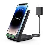 Wireless Charger, 15W Fast Wireless Charging Stand, Wireless Charging Station for iPhone 15 14 13 12 11 Pro Max Plus XS XR X 8 [Adapter Included]