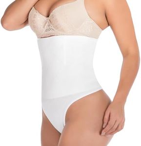 Hioffer 328 Women Waist Cincher Girdle Tummy Slimmer Sexy Thong Panty Shapewear White